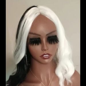 Black and White Two-Tone Women's Wig - Stylish Cosplay wig